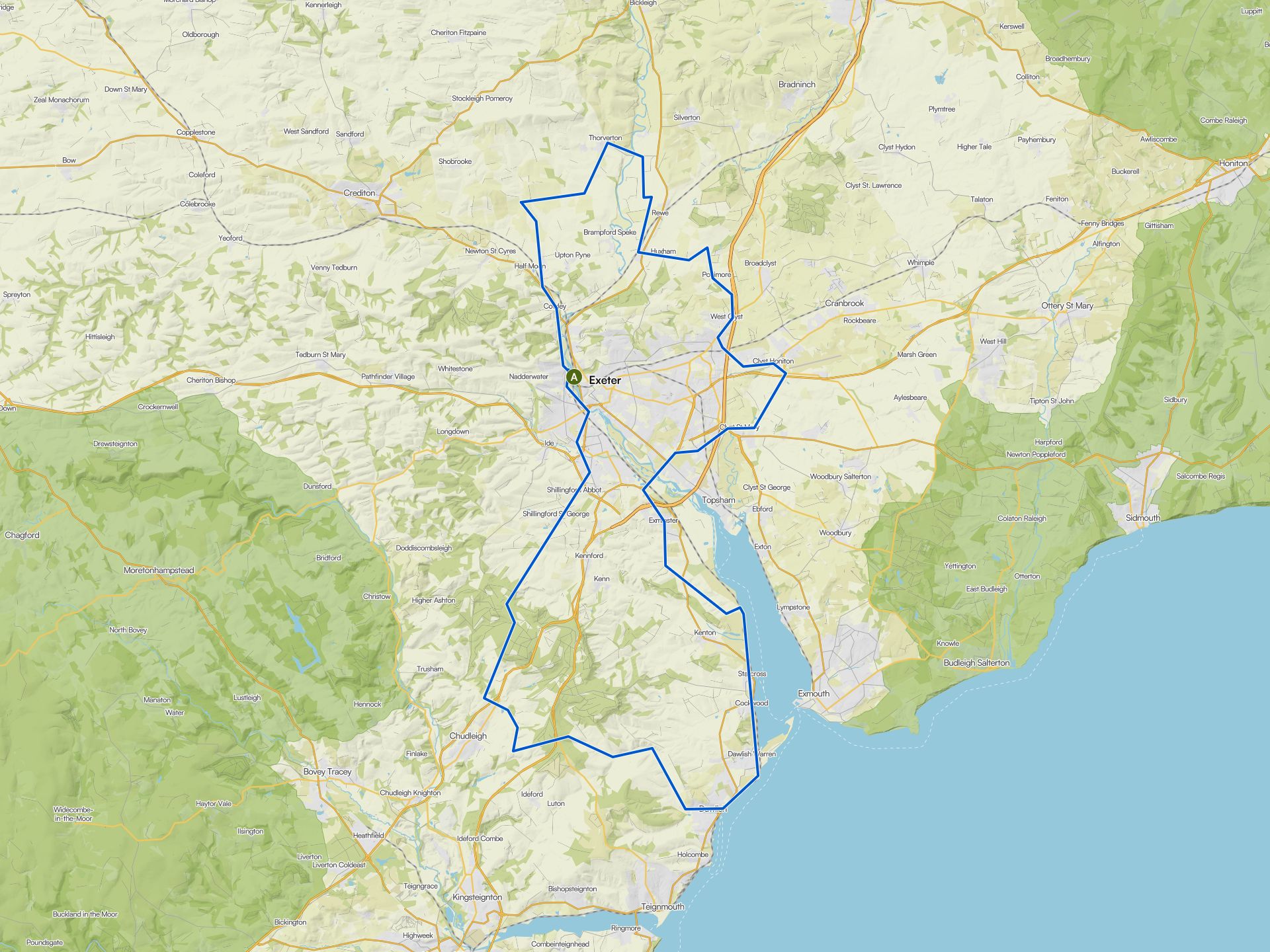 The best cycling routes around Exeter | Komoot